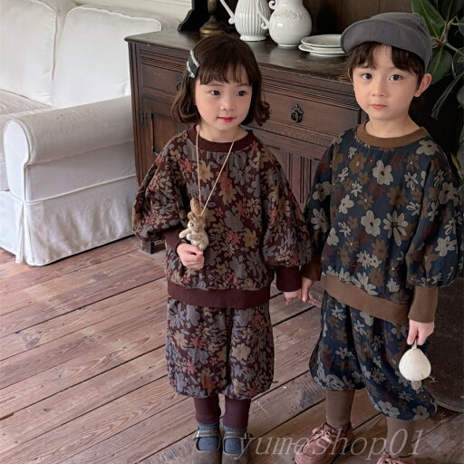 子供の春の新しい花の丸首のガードルの男女の赤ちゃんの縦の足首のズボンドの2つのセット 子供の春の新しい花の丸首のガードルの男女の赤ちゃんの縦の足首のズボンドの2つのセット