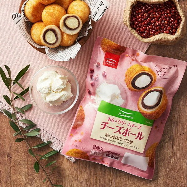 [プルムウォン] アサヒコ あん＆クリームチーズボール/ 288g（8個入り） 韓国屋台フード 韓国おやつ(冷凍)のサムネイル