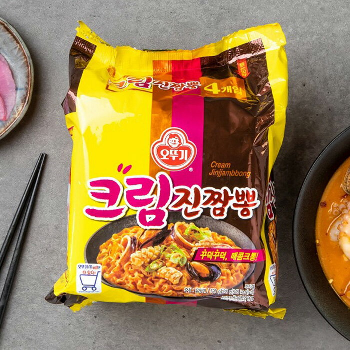 [オットギ] クリームジンチャンポン / 130g×4個入りパック 韓国チャンポンラーメン クリーミチャンポン 韓国ラーメン