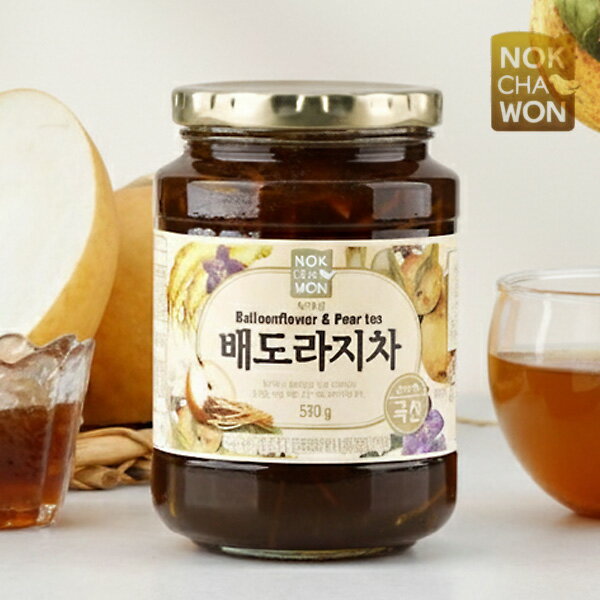 [緑茶園] 梨 キキョウ茶 梨ドラジ茶 / 550g 瓶 伝統茶 健康茶 梨桔梗茶 液体茶 シロップ漬け 韓国お茶のサムネイル