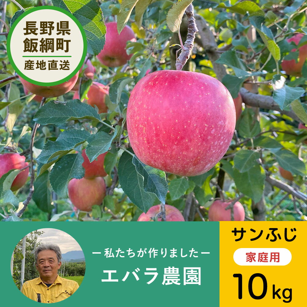 【りんご】 エバラ農園 サンふじ 10kg 送料込 11月中旬以降順次発送 長野県 飯綱町 家庭用 訳あり いいづなファーム n2-2023fuji-k10