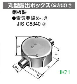 panasoniC(パナソニック） 〓 丸型露出ボックス（2方出）　C19 〓 DF26191K