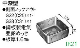 Rakuten - panasonic(パナソニック） 〓 中型四角アウトレットボックス　中深型　サイズ：□102×54 〓 DS3754