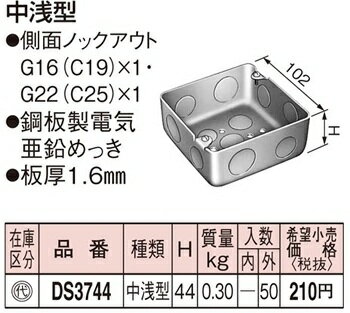 電気工事士技能試験対策品・半導体・工具・事務用品│Panasonic(パナソニック)〓アウトレットボックス浅型　〓サイズ1…