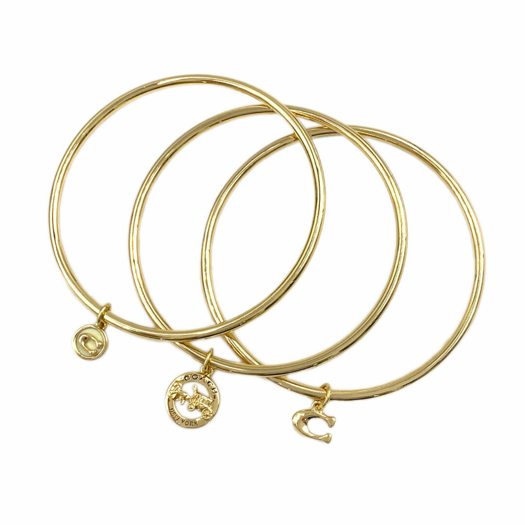 新品 コーチ ブレスレット 4730-GD/HA COACH アクセサリー 3連 細 ホース アンド キャリッジ バングル セット ゴールド チョーク アウトレ...