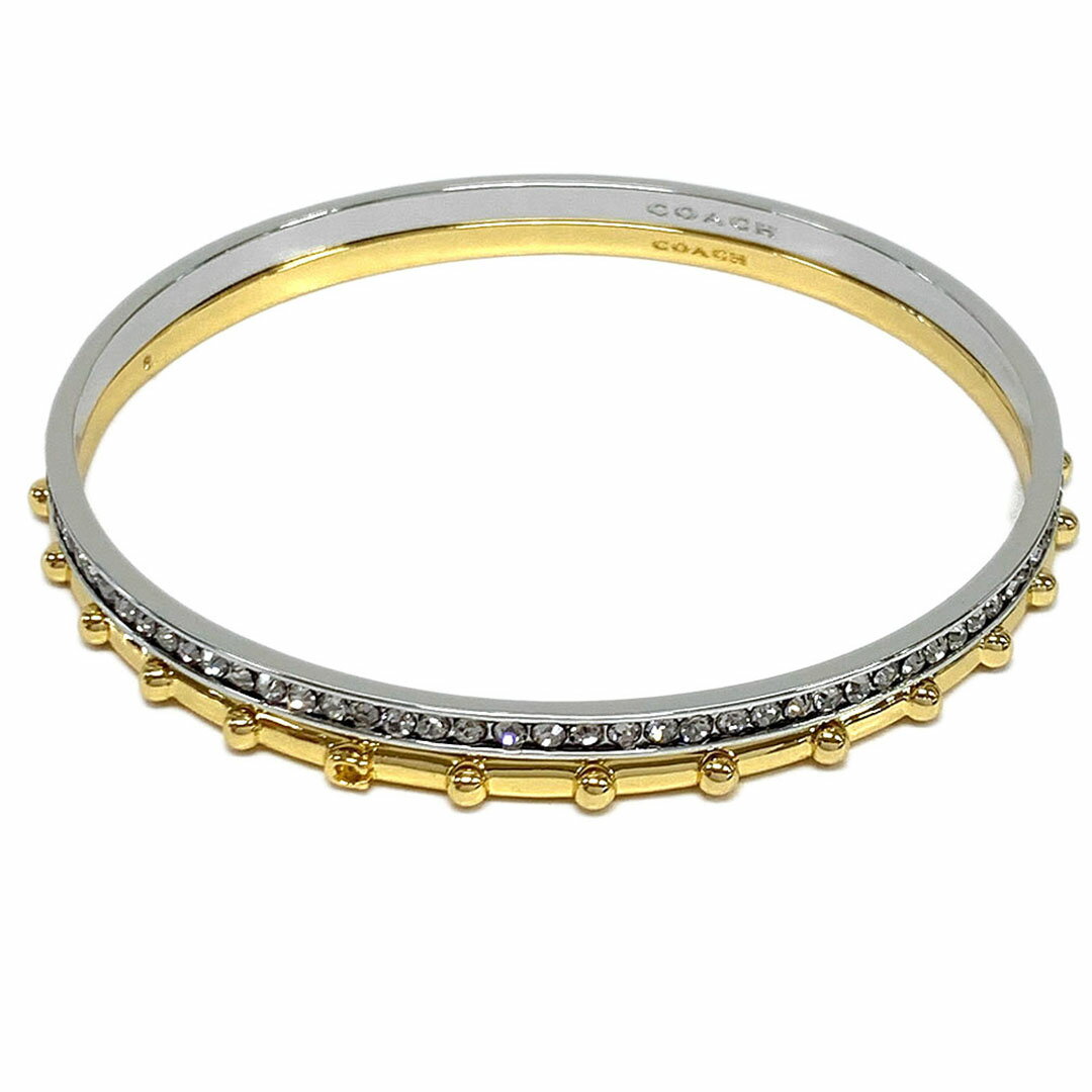 新品 コーチ ブレスレット C1006-GD/SV COACH 2連 細 アクセサリー ペッグド アンド パヴェ バングル セット ゴールド シルバー アウトレ...