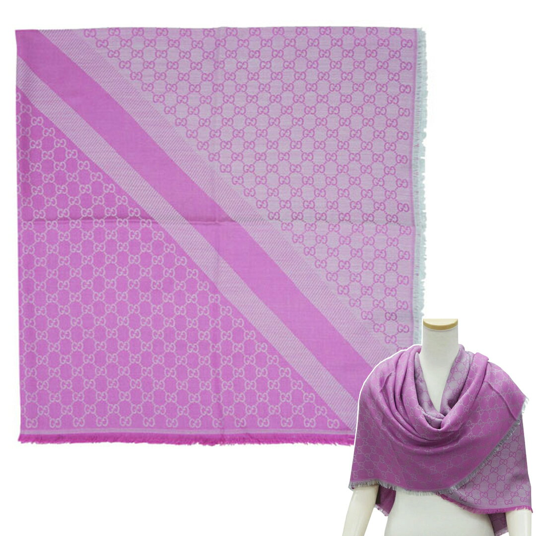 【30%OFF！】新品 グッチ ショール GUCCI 大判 ストール GGパターン グレー系 パープル系 ピンク系 ブラウン系 281942 アウトレット