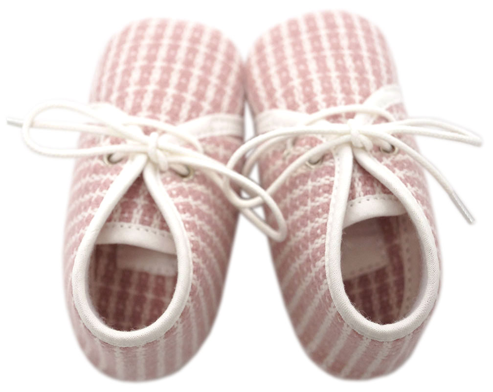 新品 エルメス ベビー H102985M01 HERMES ベビーシューズ ファーストシューズ パフ ルーミー コットン カシミア ローズ ピンク サイズ：18 レースアップ