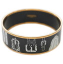 新品 エルメス ブレスレット ブランド HERMES アクセサリー H112591FO48 ソルド バングル ラージ HARNAIS DES PRESIDENTS ブラック 黒 ピンクゴールド金具