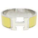 新品 エルメス ブレスレット H300005FP4D HERMES ソルド バングル クリック・クラック アッシュ ホワイト/ジョーヌ・シトロン シルバー金具 PMサイズ