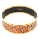 新品 エルメス ブレスレット H111493F37 HERMES ソルド バングル ラージ LARBRE DE VIE オレンジマルチ/ブラック ゴールド金具 65サイズ