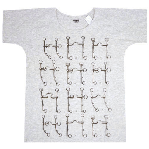 【半額セール！】新品 エルメス ソルド H590628DG4E レディース Tシャツ 半袖 丸首 MORS DE SELLE JERSEY CHINE 杢グレー/ブラウン サイズ36のサムネイル