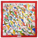 新品 エルメス スカーフ H003048S16 HERMES ソルド カレ ツイル シルク100% 90CMS ON A SUMMER DAY ルージュ/ホワイ...
