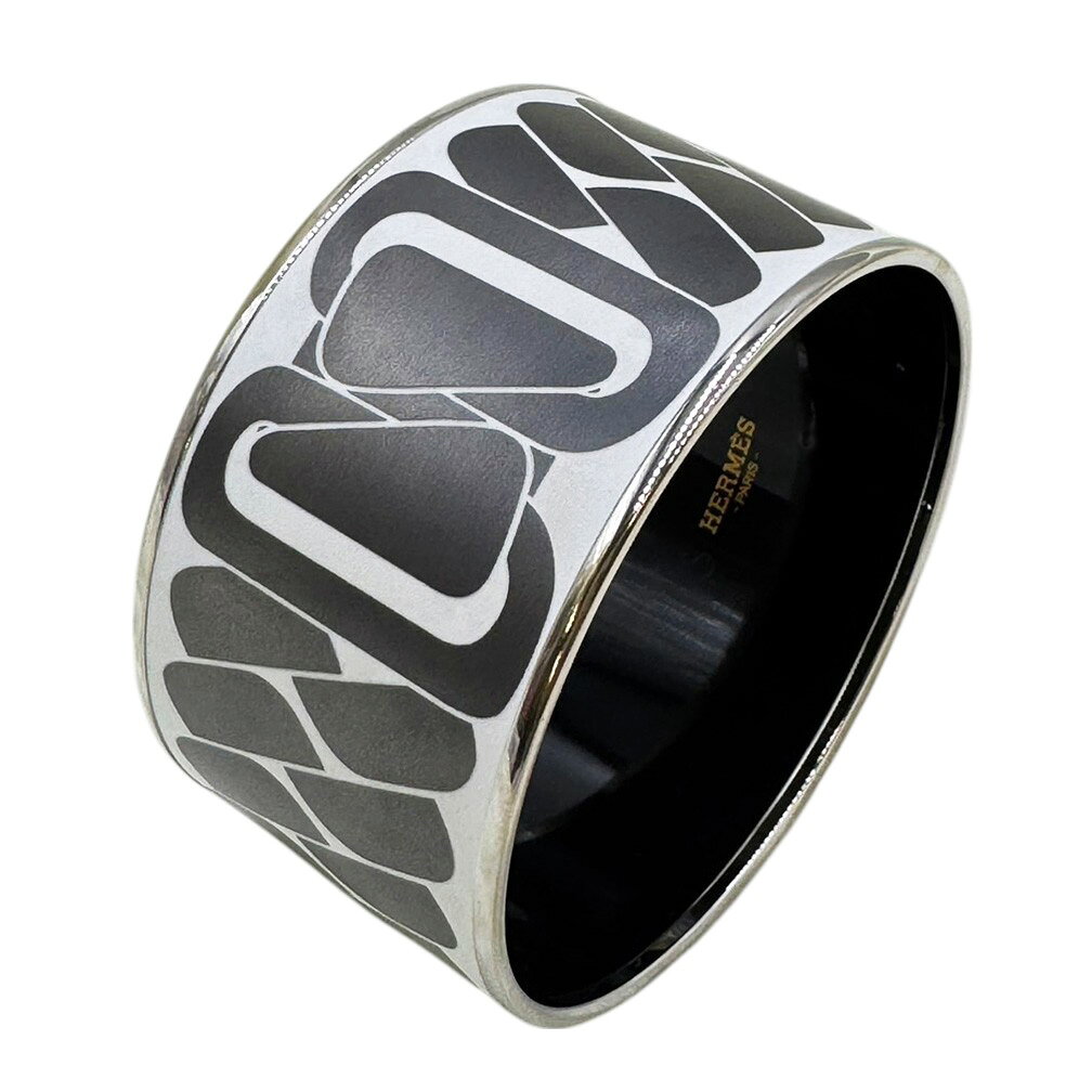 新品 エルメス ブレスレット H152494FP04 HERMES ソルド バングル XL CLIC CEST ホワイト/プラチナ シルバー金具 65サイズ