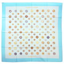 新品 エルメス スカーフ HERMES カレ 90x90 カレ90 シルク100% BOUTONS DE VENERIE ブルー/ライトブルー 青 水色 241...
