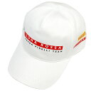 新品 プラダ 帽子 LRH018 PRADA メンズ キャップ ルナ・ロッサ コットン100% BIANCO ビアンコ ホワイト 白 マルチカラー Mサイズ ア...