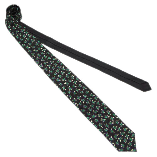 新品 プラダ ブランド ネクタイ UCR77 PRADA メンズ 高級 シルク 100％ ハート SMERALDO ブラック 黒 エメラルド グリーン アウトレット 父の日 プレゼント