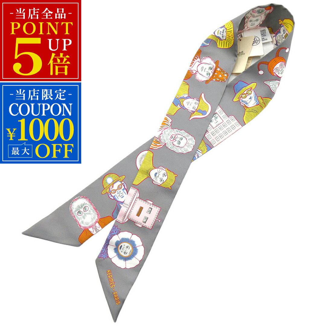 中古 極美品 エルメス スカーフ HERMES シルク ツイリー DRESS CODE ドレスコード グレー レディース 0..