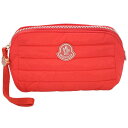 MONCLER モンクレール コスメポーチ ロゴプレート ストラップ付き ナイロン レッド 17124 未使用