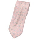 中古 ルイヴィトン ブランド ネクタイ LOUIS VUITTON シルク100% レギュラータイ 花 フラワー プリント ピンク M71755 OJ10531