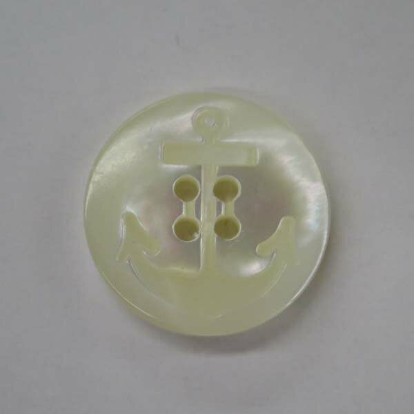 【1個】貝ボタン　タカセ　イカリ　20mm　1個　＊天然素材のため一つ一つの表情が異なり、光の入り具合や角度によって色の見え方が異なります