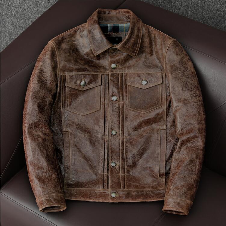 Leather Jacket - ライダースジャケット レザージャケット 本革　牛革　革ジャンコート　ヴィンテージ　バイクジャケット本革コート　アメカジ　　S～5XL