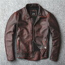 メンズライダースジャケット レザージャケット 本革 牛革 革ジャンコート アメカジ vintage バイクジャケット本革コート S〜5XL