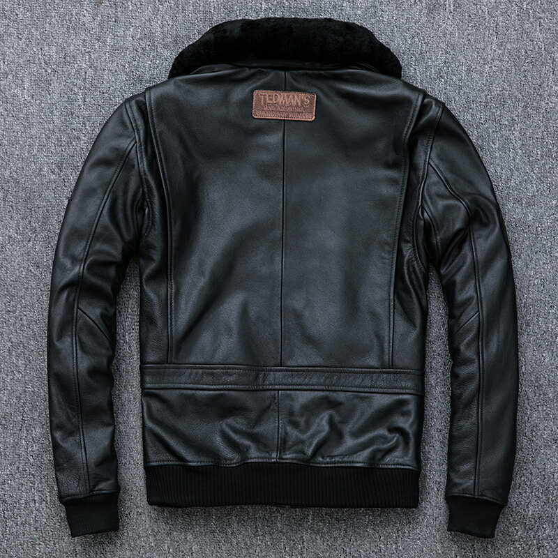ライダースジャケット レザージャケット 牛革 フライジャケット　ファー付き取り外...
