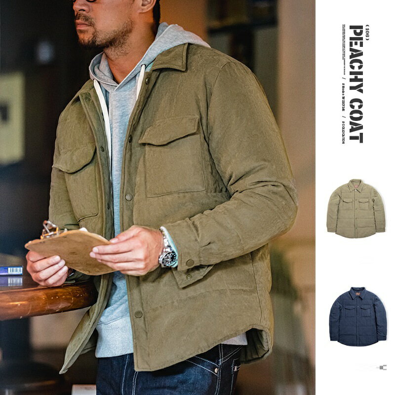 Rakuten - ヴィンテージ仕様 PEACHY COAT 秋冬　防寒　暖かい　上品 メンズ中綿ジャケットコート レトロ 　S～XXL
