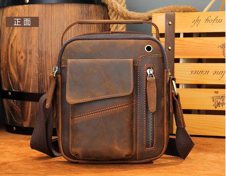 上品　牛革　メンズショルダーバッグ　本革　牛革 斜めがけバッグ ワンショルダー 革 レザー 軽量 大容量