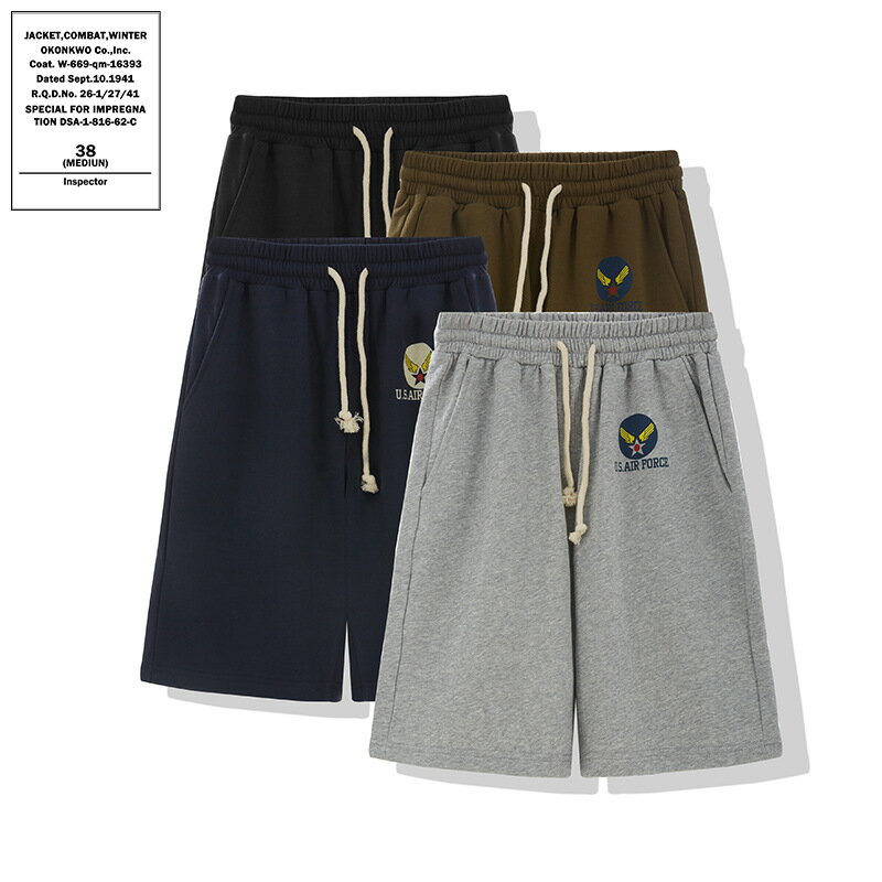 Cotton Pants - 春夏 OKONKWO新作メンズ ショートパンツ アメカジ　 短パン レトロ ハーフパンツ ウエストゴム