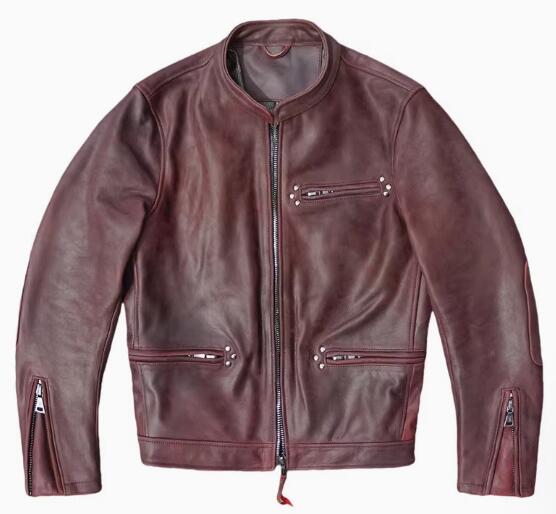 採寸は下記通りです。 S: 着丈62cm 　バスト100cm 　 肩幅43cm　袖61cm M： 着丈63cm 　バスト104cm 　 肩幅44cm　袖62cm L： 着丈64cm 　バスト108cm 　 肩幅45cm　袖63cm XL： 着丈65cm 　バスト112cm 　 肩幅46cm　袖64cm 2XL: 着丈66cm 　バスト116cm 　 肩幅47cm　袖65cm 3XL: 着丈67cm 　バスト120cm 　 肩幅48cm　袖66cm 4XL: 着丈68cm 　バスト124cm 　 肩幅49cm　袖67cm 5XL: 着丈69cm 　バスト128cm 　 肩幅50cm　袖68cm ■素材 牛革 ■生地備考　 　【透け感】なし　　　【生地の厚さ】普通　　　【伸縮性】なし ■生産国　　中国製 ■注意事項 ※寸法は商品を平置きにし、外側から採寸したサイズです。メジャーでの採寸のため、多少の誤差がある場合がございますがご了承ください。 ※当店が取り扱っている商品は、海外からの買い付けが多いため、縫製が国内のものより雑な場合がございます。 「生地を織る際の糸の繋ぎ目や多少のほつれ、糸が出ている」などが生じる場合がございますが、品質上の問題ではないため、これらの理由では返品をお受けできません。 ※細部が画像と若干違う場合や日本語表示の品質タグがついていない場合もございます。気になさる方はご遠慮ください。 ※商品画像はできる限り実物の色に近づけるように加工しておりますが、お客様のご使用するモニター、照明により多少色の変化が感じられる場合がございます、ご了承ください。