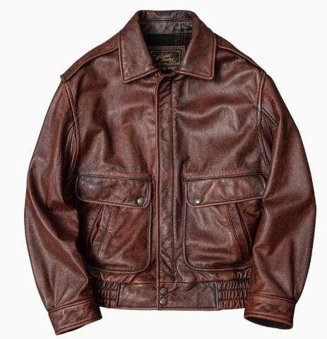 秋冬 新品 レトロ 本革 牛革 アメカジ フライトジャケット ライダースジャケット 革ジャン S～5XL ブラウン