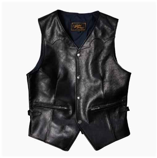 皮外套 - 秋冬 新品　レトロ　本革　羊革　ライダースジャケット 革ジャン　ベストジャケット S～5XL　　ブラック