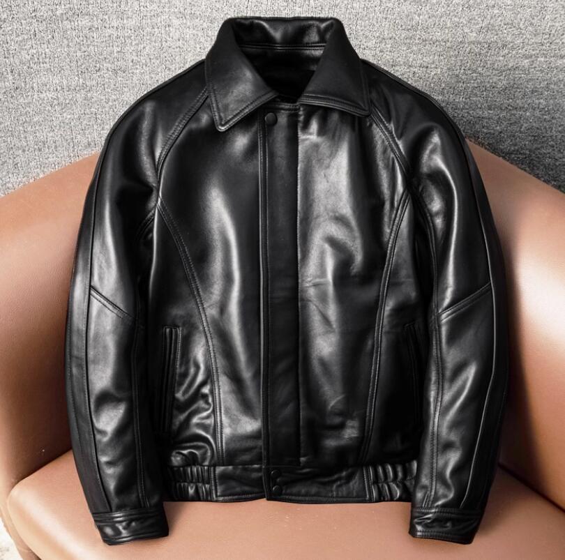 Rakuten - 羊革 羊皮　　上品　本革 レザージャケット 革ジャン 機関車 バイクレザー メンズファッション S～6XL