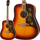 Epiphone Masterbilt Acoustic Guitar国内外を問わず、アコースティックブランドとして確かな完成度と知名度を誇るエピフォン・マスタービルト・シリーズから、上位機種であるが為にオリジナルの生産本数が少なく、知る人ぞ知るマニアックなもでるのフロンティアが登場しました。 上位機種らしくスプルース材トップにメイプル材サイド＆バックのオール単板ボディー、そしてサボテンをモチーフとしたロープ＆カクタスデザインのピックガードが目を惹くゴージャスなルックスを持ち、他では無い独特な個性を発揮しております。しかもコチラはFishman社製Sonitoneピックアップシステム搭載エレアコ仕様となっておりますので、ライブに宅録にと幅広く活躍出来る1本です！※製品の特性上、木目・色合いは1本1本異なります。Body Shape : FrontierTop : Solid Sitka SpruceBack & Side : Solid MapleBinding : Multi-plyFinish : Aged Gloss NaturalNeck : MahoganyProfile : C ProfileScale Length : 25.51 / 648mmFingerboard : Indian LaurelFingerboard Radius : 12Number Of Frets : 20Frets : Medium JumboNut Material : Graph Tech NuBoneInlays : Pearloid Split Block RectanglesJoint : Dovetail; Glued-in， 14th fretHardware Finish : GoldTuner Plating : GoldBridge : Indian LaurelSaddle Material : BoneTuning Machines : Gold Keystone ButtonsPickguard : Historic FrontierTrussRod : Dual ActionTruss Rod Cover : 2-Ply Bullet Elongated EBridge Pins : Ivory with Black DotStrap Buttons : 2 - bottom and side of heelElectronics : Under Saddle Pickup Fishman SonicoreControls : Soundhole mounted Volume and ToneOutput Jack : 1/4 Heavy-Duty EpiphonePreamp : Fishman Sonitoneソフトケース付きイケベカテゴリ_アコースティック／エレアコギター_エレクトリックアコースティックギター_Epiphone_新品 JAN:4580568413376 登録日:2021/02/27 エレアコ エピフォン