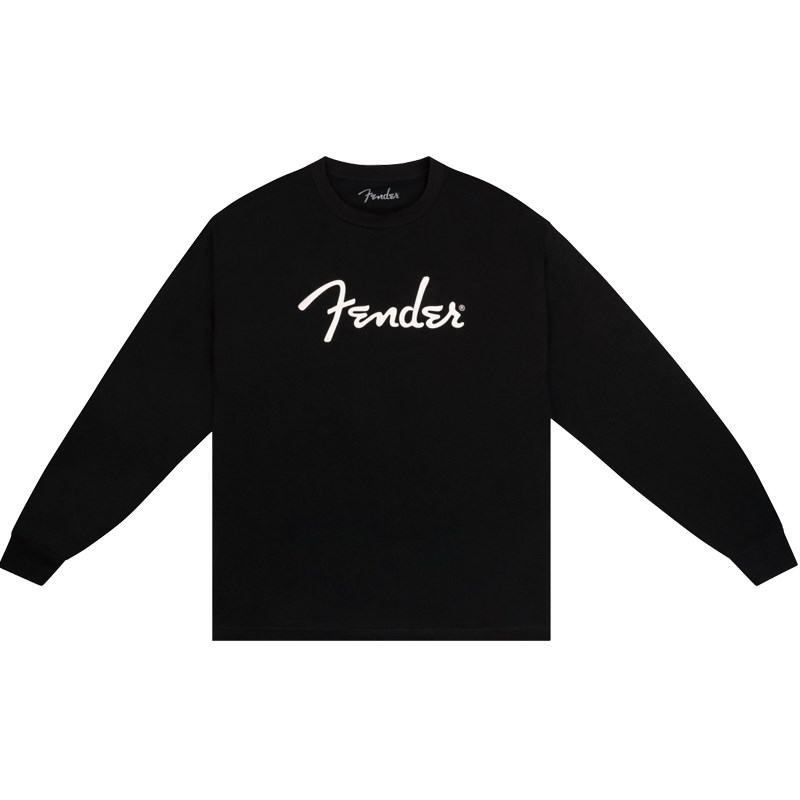 Fender (R) SPAGHETTI LOGO LONG-SLEEVE T-SHIRT BLACK (L Size)(#9192523506)