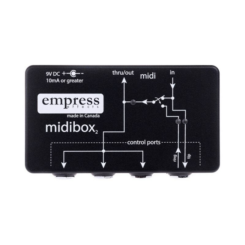 MIDIコントロールに最適なコンバーターMIDIコントロール機能を装備したEmpress Effects製品に最適なMIDIコンバーターです。スタンダードな5ピンMIDIケーブルをシンプルなギターパッチケーブルで使用できるように変換し ます。9VセンターマイナスのDCパワーで動作いたします。イケベカテゴリ_エフェクター_コンパクトエフェクター_Empress Effects_新品 JAN:4560482821938 登録日:2018/03/20 エフェクター コンパクトエフェクター ストンプボックス