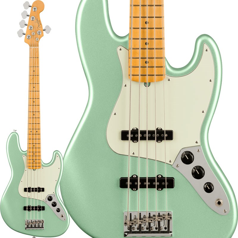 Fender USA American Professional II Jazz Bass V (Mystic Surf Green/Maple)