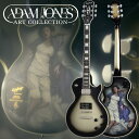 Adam Jones Les Paul Custom Art Collectionエピフォン・アダム・ジョーンズ・アート・コレクションは、シルバーバースト・フィニッシュで仕上げられた7 種類のレスポール・カスタム・モデルで構成され、各モデルのボディバックにはそれぞれ異なる7 種の芸術作品のデザインがあしらわれています。アダムがメインのアートワークを監修し、アーティストKorin Faught がデザインした アートワークが各モデルのヘッドストック裏に施されています。このコレクションでは5 人の著名なアーティストがフィーチャーされ、各モデルとも全世界で800 本のみ生産される予定です。この前例のないリミテッド・エディション・コレクションは、アダムの志向するアートと音楽の融合が実現した画期的なモデル群となります。アダム・ジョーンズ・レスポール・カスタム・アート・コレクションからの第五弾では、Korin Faughtの Sensation がボディバックに描かれています。仕様面においても、ギタリスト達が最高の音楽作品を生み出せるよう抜かりない仕上がりとなっています。バインディングの施されたマホガニー・ボディにメイプル材が貼られ、ネックデザインはアダム・ジョーンズ・カスタム・プロファイルが採用されています。バインディングの施された3ピース・メイプル・ネック、エボニー指板等、充実の仕様内容を誇ります。ネックポジションには上下逆さにマウントされた Epiphone ProBucker Custom ハムバッカー 、ブリッジ側には Seymour Duncan Distortion が搭載され、CTSポテンショメーターとOrange Dropコンデンサが結線されています。ボディバックにはアーティスト名と作品名を記したコントロール・プレートがマウントされています。アダムが愛用するオリジナルの1979 Gibson Custom シルバーバーストへのオマージュとしてアンティーク・シルバーバーストで仕上げられ、Protector ハードシェルケースが付属となります。※画像はサンプルです。製品の特性上、杢目・色合いは1本1本異なります。BodyShape: Les PaulMaterial: MahoganyTop: MapleBinding: 7-Ply Top， 5-Ply Back and Headstock， Single Ply FretboardNeckNeck: 3-piece Maple with VoluteProfile: Adam Jones Custom ProfileNut width: 43mmFingerboard: EbonyScale length: 628.65mmNumber of frets: 22Nut: Graph TechInlay: BlockHardwareBridge: Epiphone LockTone Tune-O-MaticTailpiece: Epiphone LockTone Stop BarKnobs: Black Speed with Nickel Dial PointersTuners: Vintage-style Chrome， 16:1 RatioPlating: ChromeElectronicsNeck Pickup: Epiphone ProBucker Custom， Reverse MountedBridge Pickup: Seymour Duncan DistortionControls: 2 Volume， 2 Tone， CTS Potentiometers， Orange Drop Capacitorsハードケース付属イケベカテゴリ_ギター_エレキギター_Epiphone_ミュージシャンズ モデル_新品 JAN:4570155995439 登録日:2023/08/31 エレキギター エピフォン