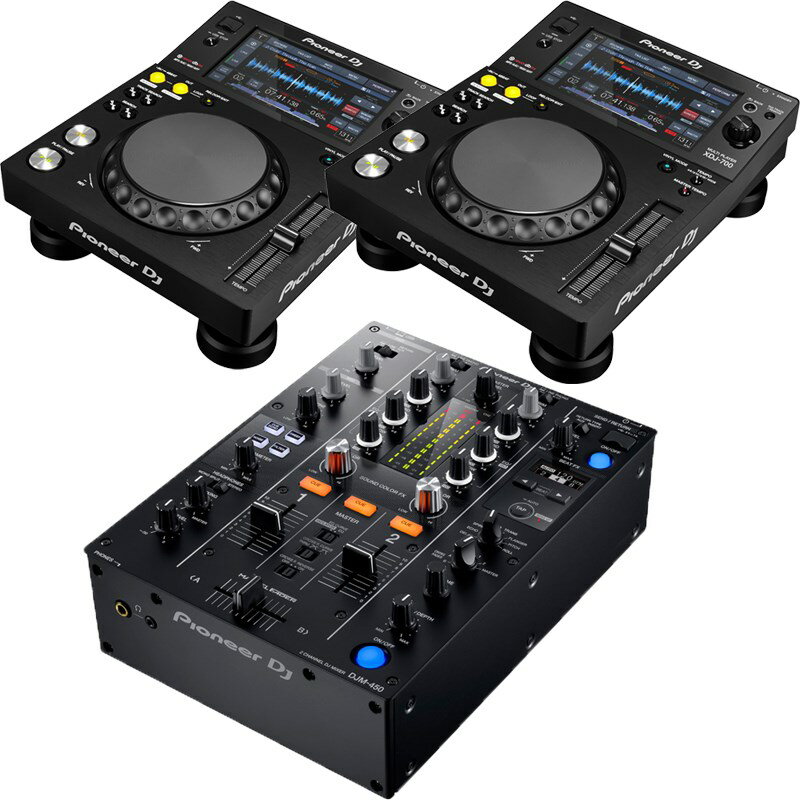  Pioneer DJ XDJ-700+DJM-450 DJȥå 16GB USB꡼ƥå  2ܥץ쥼ȡ