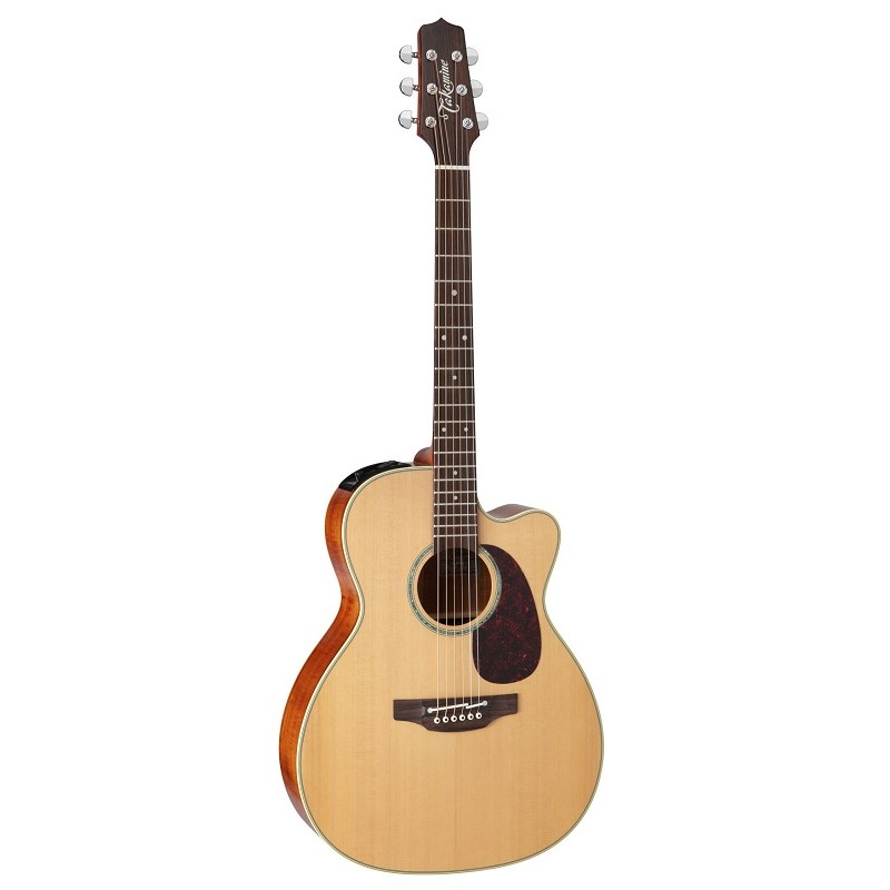 〜 Takamine エレアコ700シリーズ 〜タカミネのオーディトリアムボディ。広い周波数帯域に渡る倍音特性を持つウォームなサウンドと、各弦の優れた音量バランスは繊細なタッチのフィンガーピッキングや、立ち上がりの良いコード・ストロークに威力を発揮します。〜 プリアンプ CT-4BII (PTU) 〜フロントパネル上のTUNER POWERスイッチでON/OFF可能なクロマチック・チューナーを搭載。エレアコとしてプラグ・インしていない時でも手軽にチューニングが確認でき、電池の無駄な消耗を防ぐオート・オフ機能も装備。音質の補正はLOW、MID、HIGHの3バンドで調節が可能で、シンプルなコントロールシステムでありながら、プロユースに対応するサウンドクオリティーを実現します。[SPEC]・TOP：SOLID CEDAR・BACK：HAWAIIAN KOA・SIDES：HAWAIIAN KOA・NECK：MAHOGANY・FINGER BOARD：ROSEWOOD・SCALE：644mm・NUT WIDTH：42mm・PRE-AMP：CT-4BII (PTU)・POSITION MARK：DOT・COLOR：N (gloss)・WITH GIG BAG：GB-S※写真はサンプルです。材質の特性上、杢目・色合いは1本1本異なります。ご了承下さい。イケベカテゴリ_アコースティック／エレアコギター_エレクトリックアコースティックギター_TAKAMINE_新品 JAN:4582270003180 登録日:2011/02/23 エレアコ タカミネ 高峰