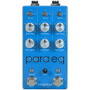 最も高品位なパラメトリックEQペダル。独立したクリーンブーストも装備。Empress Effects ParaEQ MKIIは、最もパーフェクトなパラメトリックEQペダルです。楽器のサウンドを一切マスクすることなく的確なイコライジングが可能です。エンプレスならではの高品位サウンドはMKIIで更に強力にアップグレードされました。内部昇圧28Vの駆動回路は、レコーディング機器にも匹敵するヘッドルームと108dBものSN比を実現しています。トランスペアレントな音質と多彩なコントロールによって、どんな楽器に対しても精巧でスウィートなイコライジングを可能にします。また、音質を一切失うことのない+30dBのクリーンブースターは、独立したフットスイッチでオン/オフが可能です。■ParaEQ MKII 主な特徴The #1 EQ pedal returns - better than ever最高の音質と機能性で定番だったEmpress EffectsのパラメトリックEQペダルが、画期的なアップグレードを遂げて帰ってきました。オリジナルParaEqの魅力はそのままに、さらに忠実なサウンドとコントロールが可能になりました。More PowerParaEq MKIIペダルは内部28V昇圧で動作し、不要なクリッピングの一切ないクリーンなヘッドルームを提供します。More PurityグラフィックEQとは異なり、最小限の回路トポロジーで、音質を全く劣化させることなく、究極のトーンシェイピングを実行できます。■機能詳細Empress ParaEQ MKIIの各バンドの周波数帯域は、それぞれに周波数がクロスしているため、フレキシブルなイコライジングが可能になっています。low freq35Hz〜500Hzまでを15dBカット/ブーストできます。Qは3タイプから選択可能ですmid freq250Hz〜5kHzまでを15dBカット/ブーストできます。Qは3タイプから選択可能ですhigh freq1kHz〜20kHzまでを15dBカット/ブーストできます。Qは3タイプから選択可能ですboost0db〜30dBを無段階で増幅できるクリーンブースターです。音質ロスが全く無くハイレベルでのブーストが可能。ミッド周辺の周波数を強調したミッドブースターや、同じくトレブルブースター的な使用方法も可能です。■アドバンス設定アドバンス設定では、ParaEQ MKIIのバイパスとブーストのコントロールモードを切り替え可能です。・トゥルー・バイパスとバッファード・バイパスの切り替え・ブーストモードの切替イコライザーとブーストのセクションを同時にオン・オフするか、個別にオン・オフするかを切り替えることができます。EQとブーストをそれぞれ独立したバイパス・スイッチで使用したい場合はモードを切り替えてください。■Deluxeバージョンとの違いオリジナルParaEqは、10年以上にわたって様々な楽器のミュージシャンに愛され、信頼されてきました。ParaEq MKIIとParaEq MKII Deluxeはどちらもローノイズで透明なシグナルパスが特徴で、極めて多目的な用途に使用できます。3つのフルパラメトリック・バンドにより、幅広いトーンのシェイプアップと正確な微調整を同時に実現し、あなた自信のパーフェクト・サウンドに貢献します。上位機種であるParaEQ MKII Deluxeは、以下のようなプレーヤーに最適です。・ハイパス、ローパス・フィルターで周波数の極端な部分を精密に調整したい・ハイエンドを輝かせ、ローエンドを重厚に彩るBandaxallフィルターのサウンドが欲しい・あらゆるイコライジングにも対応できるようにしたい■スペック入力インピーダンス：1M?出力インピーダンス：100?周波数レスポンス(-3dB)：22Hz - 25kHzTHD：0.05%ノイズ：107dBヘッドルーム：30dB @-10dBu reference電源：9VDC（センターマイナス） ， 2.1mm消費電流：300mAサイズ (突起物含む)：約H63mm × D127mm × W63mmWeight：約450g※消費電流は300mAですが、電源ON時には大きな電流が流れます。過電流保護機能があるパワーサプライの場合は正常に起動しない可能性がございます。500mA以上の余裕のある電源でご使用いただく事をお薦めいたします。イケベカテゴリ_エフェクター_コンパクトエフェクター_Empress Effects_新品 JAN:4560482829675 登録日:2022/11/15 エフェクター コンパクトエフェクター ストンプボックス