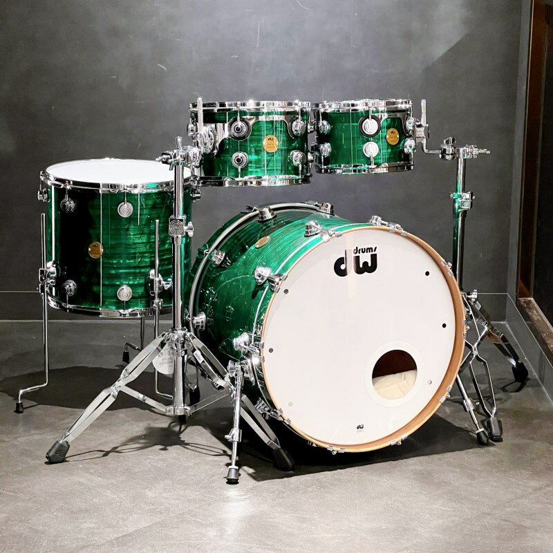 dw Jazz Series 4pc Drum Kit [BD22，FT16，TT12＆10][Emerald Onyx Finish Ply] 1