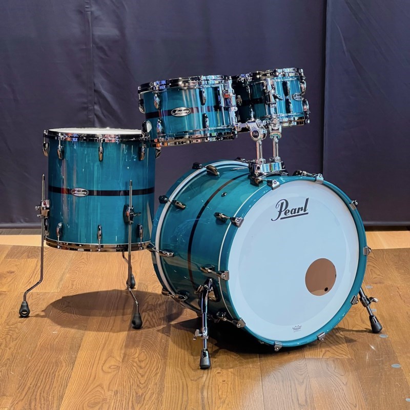 Pearl 【5/20までの特別価格！】Masters Maple 4pc Drum Kit - #850 Aqua Turquoise Stripe [BD22，TT10&12，FT16，THL-1030×2]【イベント展示特価品】