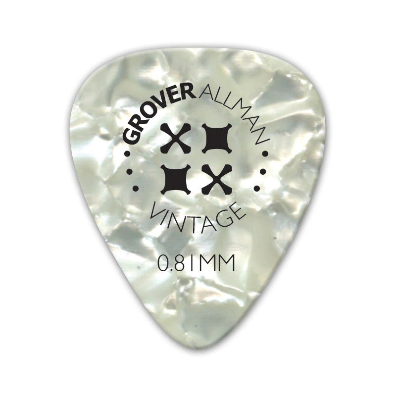 Grover Allman Vintage Celluloid Pro Picks 0.81mm [White] x10枚セット