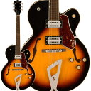 リフレッシュされたStreamliner Collectionは、Gretschギターの輝かしい過去の要素を再訪し、エキサイティングな新機能と組み合わせることで、優れたパフォーマンス、サウンド、スタイルを驚くべき価値で提供します。G2420 Streamliner Hollow Body Single-Cut with Chromatic II Tailpieceは、高次元のサウンドとパフォーマンスを求める現代のギタリストのために設計されています。G2420はモダンなサウンド、最新のエレクトロニクス、正真正銘のエレガントなスタイリングをフィーチャーし、That Great Gretsch Sound!を体現する、大胆なプレイヤーの欲求を満たすギターです。・新開発のBroad'Tron BT-3Sハムバッカーを搭載・フルホロウ構造のアーチドメイプルボディは、豊かな響きと・深いレゾナンス、スケール感のあるビッグボディサウンドを実現・Soft Cシェイプのナトーネック・12インチラジアスローレル指板、パーロイドNeo Classicサムネイルインレイ、22本のミディアムジャンボフレットを採用・ボーンナット・マスターボリューム、マスタートーン、各ピックアップのボリュームコントロールにより、柔軟なトーン設計が可能・マスターボリュームにPush/Pullコイルスプリット機能を内蔵・ラジオコントロールノブ・固定式ローレルベース付きAdjusto-Maticブリッジ・Chromatic IIテイルピース・3-plyべっ甲柄ピックガード・ニッケルハードウェア※画像はサンプルの為、木目、色味は一本毎に異なります。NeckFingerboard Material：LaurelFingerboard Radius：12 (305 mm)Neck Construction：Set-NeckNeck Finish：GlossNeck Material：NatoNumber of Frets：22Nut Material：BoneNut Width：1.6875 (42.86 mm)Position Inlays：Pearloid Neo-Classic ThumbnailBodyBody Finish：GlossBody Material：Arched Laminated MapleBody Shape：Streamliner Hollow BodyHardwareBridge：Adjusto-MaticControl Knobs：Gretsch Radio KnobHardware Finish：NickelPickup Covers：NickelStrap Buttons：Standard Strap ButtonStrings：Nickel Plated Steel (.010-.046 Gauges)Switch Tip：BlackTuning Machines：Die-Cast SealedElectronicsBridge Pickup：Broad'Tron BT-3SControls：Volume 1. (Neck Pickup)， Volume 2. (Bridge Pickup)， Master Tone， Master Volume with Push/Pull for Coil SplitNeck Pickup：Broad'Tron BT-3SPickup Switching：3-Position Toggle: Position 1. Bridge Pickup， Position 2. Bridge And Neck Pickups， Position 3. Neck Pickupギグケース付きイケベカテゴリ_ギター_エレキギター_GRETSCH_Streamliner_新品 JAN:0717669924652 登録日:2023/08/13 エレキギター グレッチ ストリームライナー