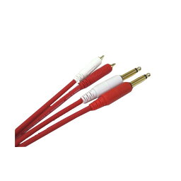 EXFORM COLOR TWIN CABLE 2RP-1.8M (RCA-PHONE 1ペア) 1.8m (RED)