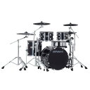 【アコースティック・ドラムのようなルックスと演奏感を提供するV-Drums Acoustic Designシリーズに、さらに表現力を高めた『VAD507』が登場！存在感のある木製深胴シェル、2タム1フロアの4点キット！】『VAD507』は、アコースティック・ドラムのような見た目と演奏感覚に加え、V-Drums でしか得られない臨場感のあるサウンドを楽しめるV-Drums Acoustic Designです。多彩な音色とカスタマイズ機能を持つ音源モジュール『TD-27』に新しいキットや機能を追加。『VAD503』『VAD506』で採用されたスネアとライドのデジタル・パッドに加えて、ハイハットもデジタル・パッド『VH-14D』を標準装備。ドラマーの演奏をさらに忠実に表現できるようになりました。また、コーチ機能やBluetooth (R)オーディオも搭載しているので、アコースティック・ドラムを叩いているのと同じ感覚で、練習したり好きな楽曲とセッションしたりすることが可能です。＜POINT＞・木製シェルとダブル・レッグのスタンドを備えたV-Drums Acoustic Designキット。・Prismatic Sound Modeling テクノロジーを備えた音源モジュール『TD-27 Ver2.0』。・最新トレンドに合わせて作成した新規キットを、10キット追加。・一部の既存キットを音源のバージョンアップに合わせてリメイク。・PureAcoustic Ambience テクノロジーにより、プレイヤー・ポジションでのリアルな音場を再現。・高度なマルチ・センサーの搭載で、演奏表現力が飛躍的に向上したデジタル・スネアとデジタル・ライドに加えて、デジタル・ハイハットをセット・アップ。・アコースティック・シンバルの打感により近い、薄型シンバル『CY-14C-T』と『CY-16R-T』を採用。・39種類のユーザー・サンプルをプリロード。・『TD-50X』で好評のTransient 機能がユーザー・サンプルでも使用可能に。・スマートフォンなどを接続し、本体から好きな曲を再生できるBluetooth オーディオ搭載。・Roland Cloud Kit Contents 経由で新しいキットを追加可能に。[V-Drums Acoustic Designだから実現できる自然な演奏感]『VAD507』は、アコースティック・ドラムのような外観だけではなく、演奏時のパッドの揺れ具合や叩き心地といった演奏感覚にもこだわりました。また、フラッグシップ・モデル『VAD706』で採用した、コンビネーション・スタンドとシンバル・ブーム・スタンドをセット・アップすることで、セッティングの幅が広がります。演奏者のスタイルに合わせて、自由にアレンジし演奏を楽しむことが可能です。[新規キットユーザー・サンプルを強化]『TD-27KV2』は『TD-27KV』に搭載されていたキットに加えて、新たに10キットを追加。また、一部の既存キットを見直しリメイク。ユーザー・サンプルも39種類がプリロードされています。さらに、フラッグシップ音源モジュール『TD-50X』で好評のTransient機能がユーザー・サンプルでも使用できるので、音色カスタマイズの幅も広がります。今まで以上に表現力豊かなドラム・サウンドを奏でることができます。[デジタル・ハイハット『VH-14D』を標準装備]複数のセンサーを搭載することで表現力を劇的に進化させたデジタル・パッド。『VAD507』では、従来のスネアとライドに加え、ハイハットもデジタル・パッド『VH-14D』をセット・アップしました。ドラム・パフォーマンスを左右するスネア、ライド、ハイハットのデジタル化で、微妙なニュアンスも余すところなく表現可能です。[スマートフォンやタブレットとBluetooth オーディオ接続]『VAD507』は、Bluetoothオーディオ機能を搭載。お持ちのスマートフォンやタブレットを接続して、お好きな曲を再生して一緒に演奏することができます。お気に入りの音楽とセッションできれば、より気持ちよくドラムを叩くことができるでしょう。[Roland Cloud と連携して自分好みに『TD-27』をカスタマイズ]Roland Cloud Kit Contents にて、『TD-27』専用のキットを順次アップロードします。お好みのキットを選んで、お持ちの『TD-27』に追加することで、ドラム演奏をさらにお楽しみいただけます。●キット構成【VAD507】ドラム・サウンド・モジュール：TD-27 Ver2.0 ×1スネア：PD-140DS ×1タム1：PDA100-MS ×1タム2：PDA120-MS ×1タム3：PDA140F-MS ×1ハイハット：VH-14D ×1クラッシュ1：CY-14C-T ×1クラッシュ2：CY-16R-T ×1ライド：CY-18DR ×1オール・パーパス・クランプ: APC-10 ×1キック：KD-200-MS ×1ドラム・スタンド：DTS-321 (ドラム・ブーム・スタンド：DBS-30×1、ドラム・コンビネーション・スタンド：DCS-30×2)※キック・ペダル、スネア・スタンド、ハイハット・スタンド、椅子、SDカードは製品に含まれません。●付属品：音源用マウント、ACアダプター専用接続ケーブル、接続ケーブル（クラッシュ2用）、ドラム・キー、セットアップ・ガイド、取扱説明書（保証書）、ローランド ユーザー登録カード●別売品：パーソナル・ドラム・モニター[PM]シリーズ、Vドラム・アクセサリー・パッケージ[DAP]シリーズ、 Vドラム・マット[TDM] シリーズ、ノイズ・イーター[NE]シリーズ●外形寸法（必要占有面積）：幅 (W)1800mm 奥行 (D)1400mm 高さ (H)1200mm●主な仕様音源・ドラム・キット数100（プリセット：75）・音色数：728・ユーザー・サンプル：ユーザー・サンプル数＝最大500（製品出荷時のユーザー・サンプルを含む）・音の長さ（合計）：モノラル24分、ステレオ12分、ファイル形式：WAV（44.1kHz、16/24ビット）・エフェクト：パッド・コンプレッサー（パッドごと）、パッド・イコライザー（パッドごと）、オーバーヘッド・マイク・シミュレーター、ルーム／リバーブ、・マルチ・エフェクト：3系統、30種類、マスター・コンプレッサー、マスター・イコライザー・Bluetooth：対応規格＝Bluetooth 標準規格Ver 4.2、対応プロファイル＝A2DP（オーディオ）、GATT（MIDI over Bluetooth Low Energy）、対応コーデック＝SBC（SCMS-T方式によるコンテンツ保護に対応）ソング・プレーヤー（SDカード）：ファイル形式＝ WAV（44.1kHz、16/24ビット）MP3 ※1・レコーダー：レコーディング方法＝リアルタイム、最大録音時間＝60分（一時録音：3分）※2、ファイル形式＝WAV（44.1kHz、16ビット）・ディスプレイ：グラフィック：LCD256×80ドット・外部メモリー：SDカード（SDHC対応）・接続端子：TRIGGER INPUT端子＝1（キック、スネア、タム1、タム2、タム3、ハイハット、クラッシュ1、ライド、ライド・ベル、ハイハット・コントロール）（25 ピンD-sub タイプ）※3TRIGGER IN 端子＝4（クラッシュ2、AUX1、AUX2、AUX3）（TRS 標準タイプ）※3DIGITAL TRIGGER IN端子＝3（USB Aタイプ）MASTER OUT端子＝2（L/MONO、R）（標準タイプ）DIRECT OUT端子＝2（MONO 標準タイプ）PHONES端子＝1（ステレオ標準タイプ）MIX IN端子＝1（ステレオ標準タイプ）MIDI端子＝1（IN、OUT/THRU）USB COMPUTER端子＝1（USB Bタイプ）FOOT SW端子＝1（TRS 標準タイプ）DC IN端子＝1・ USB COMPUTER 端子：速度＝ Hi-speed USB、ドライバー・モード＝ジェネリック／ベンダー、対応通信＝ USB-MIDI ／ USB-Audio ※4 ／ USBオーディオ：サンプリング周波数（オリジナル）＝44.1kHz、サンプリング周波数（サンプリング・レート・コンバーター使用）＝ 96kHz， 48kHz、録音＝28 チャンネル、再生＝4チャンネル・電源：AC アダプター（DC9V）／消費電流：770mA※1：オーディオ・ファイルは、SDカードに保存されている必要があります。※2：録音には、SDカードが必要です。SDカードがない場合、約3分間の一時録音が可能ですが、本体への保存はできません。※3：デジタル接続対応パッドと排他利用です。※4：USBオーディオを使用するには、ベンダー・モードに変更してベンダー・ドライバーを使用する必要があります。イケベカテゴリ_ドラム_エレクトリックドラム_Roland_TD-27_新品 JAN:4957054519155 登録日:2022/10/02 電子ドラム デジタルドラム エレドラ ローランド Vドラム Vドラムス Vdrum V-Drum V-Drums Vdrums