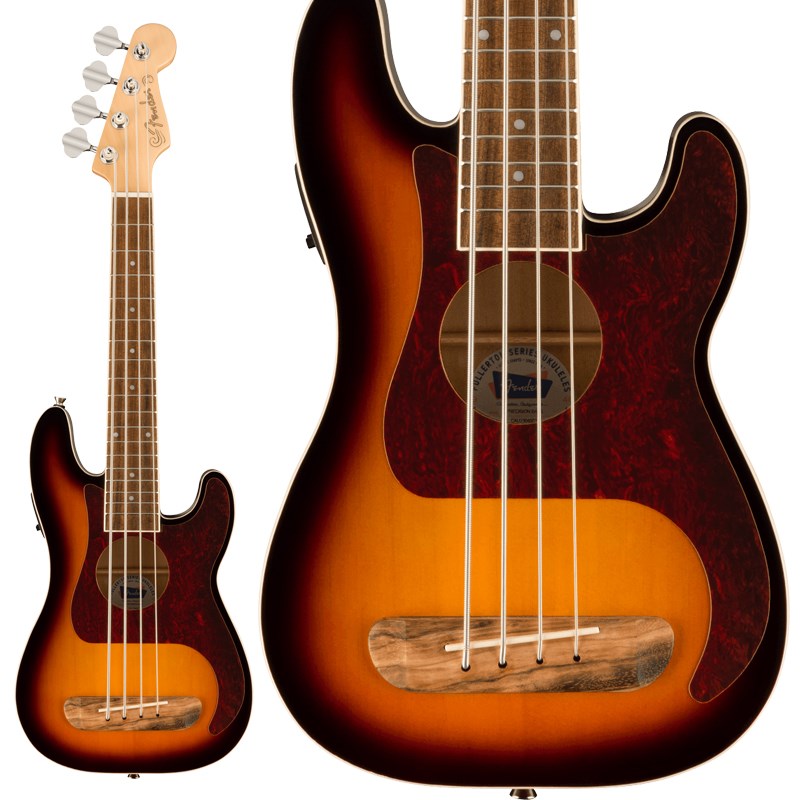 あす楽 Fender Acoustics Fullerton Precision Bass Uke (3-Color Sunburst/Walnut Fingerboard)